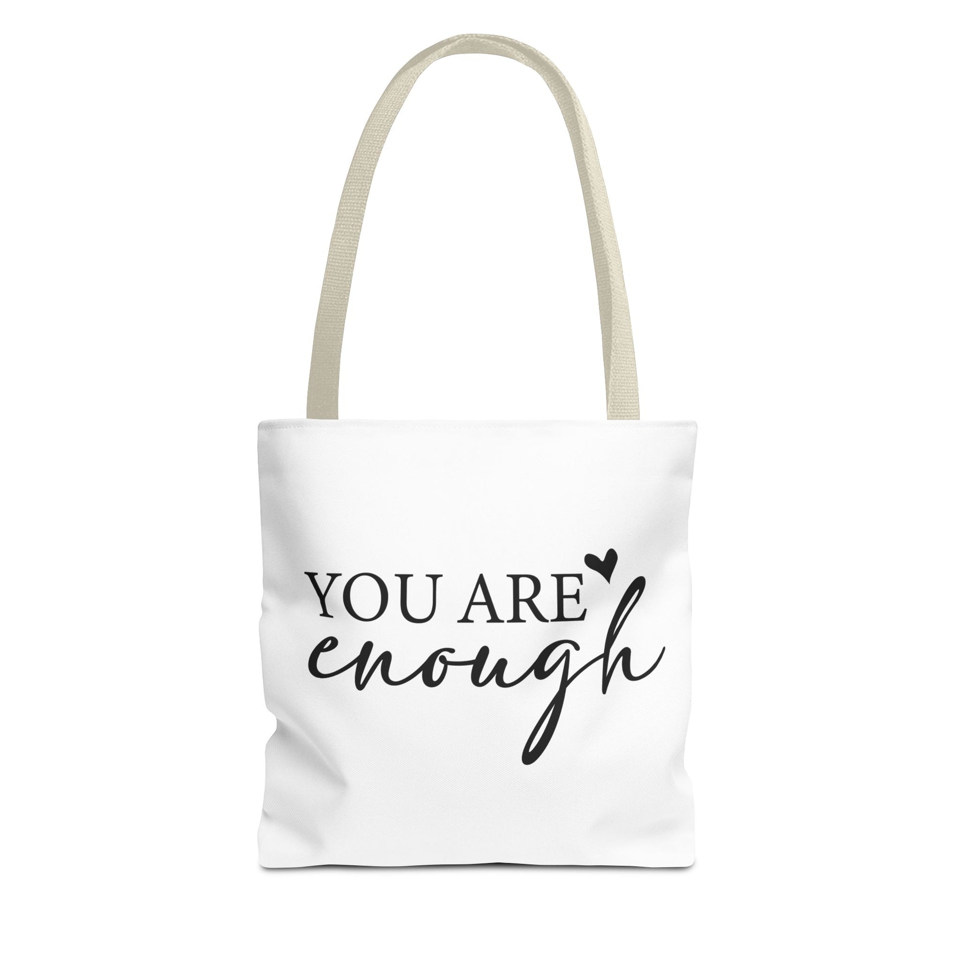You Are Enough Tote Bag Beige Handle
