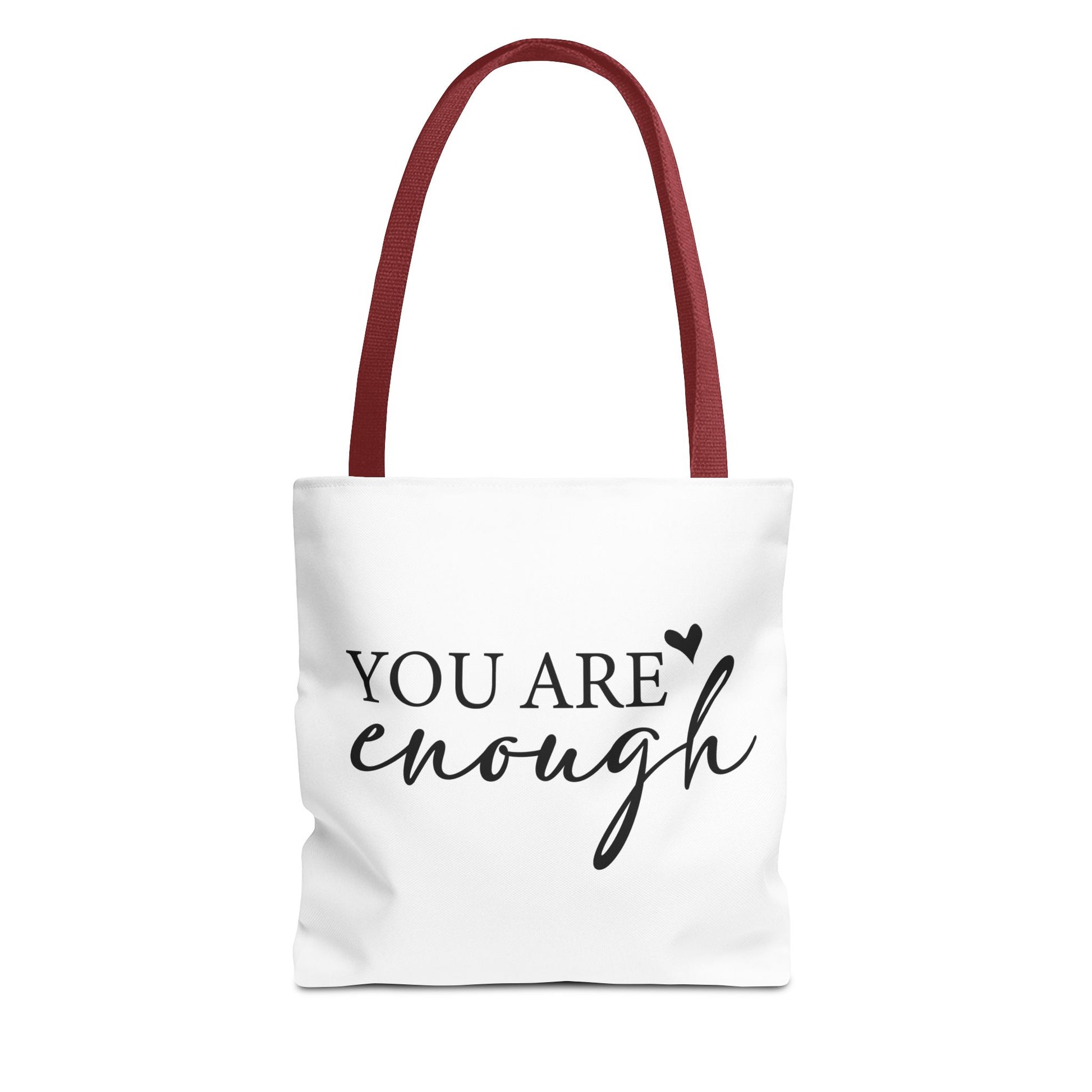 You Are Enough Tote Bag Red Handle