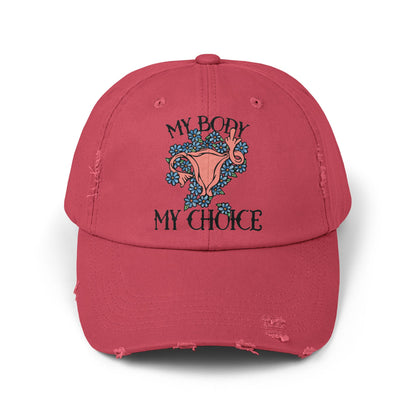 My Body My Choice Unisex Distressed Cap