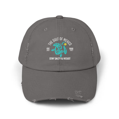 Stay Salty & Resist Unisex Distressed Cap