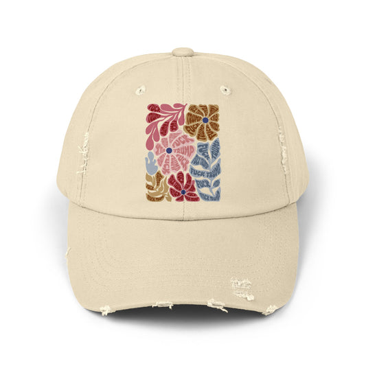 FDT - Floral Unisex Distressed Cap