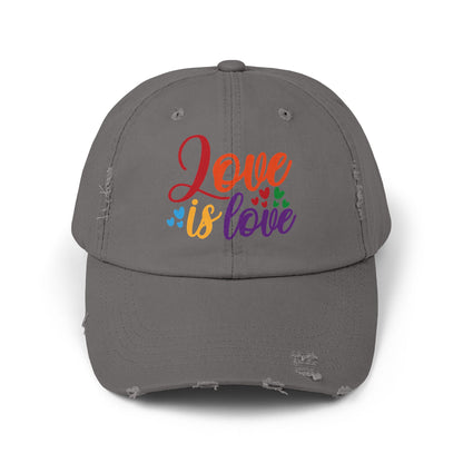 Love is Love Unisex Distressed Cap