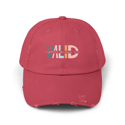 Your Feelings Are Valid Unisex Distressed Cap