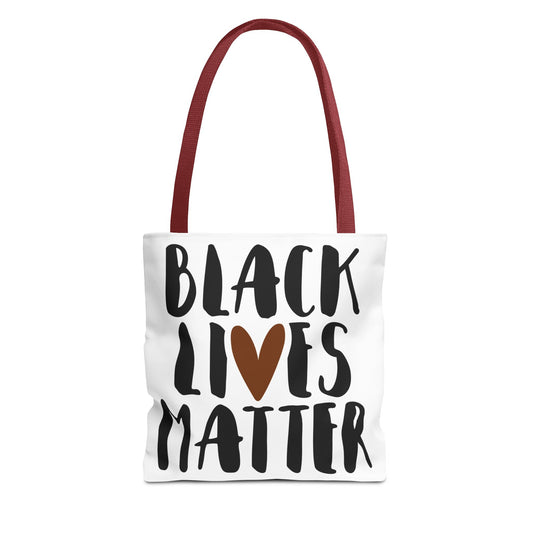 Black Lives Matter Tote Bag Red Handle