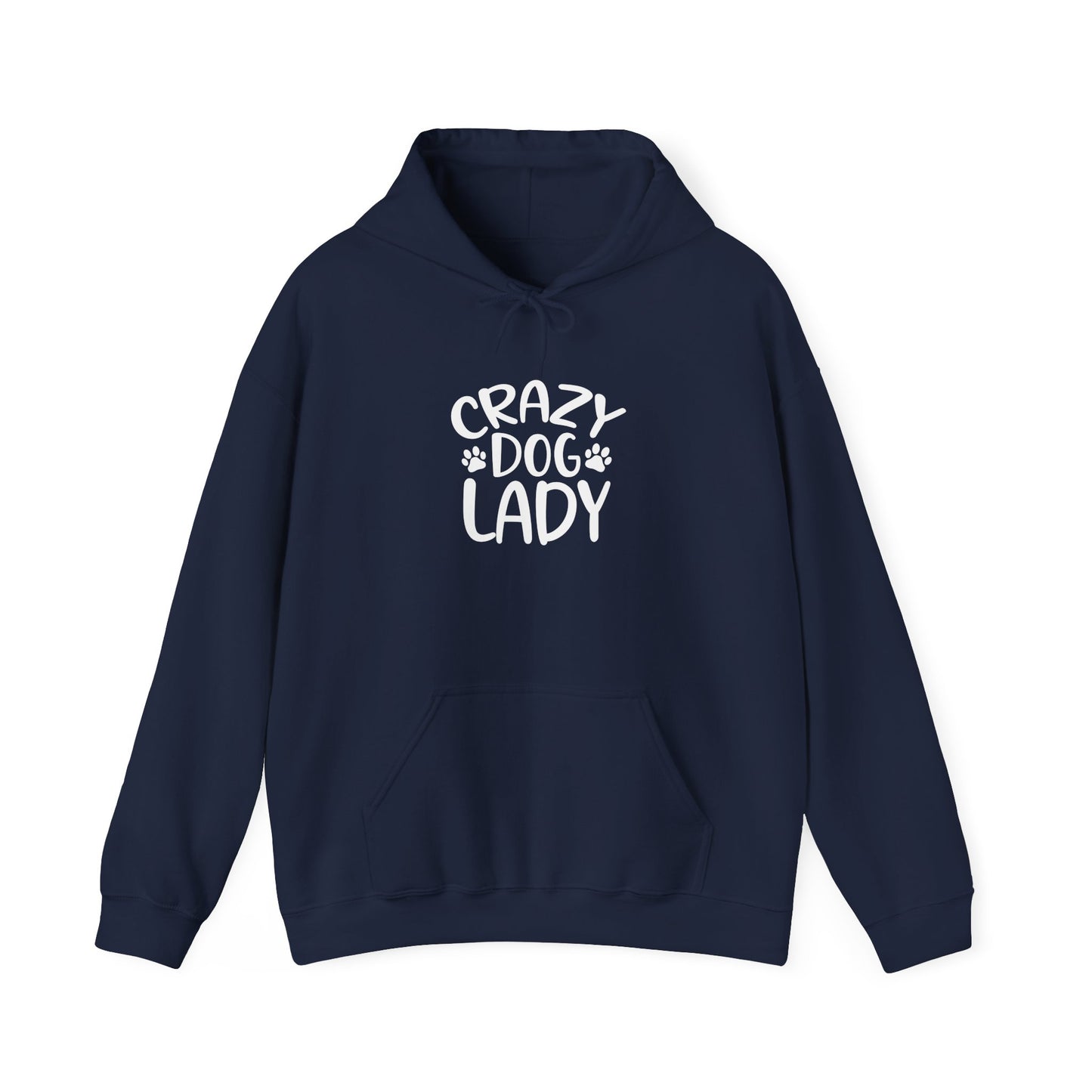 Crazy Dog Lady Hooded Sweatshirt Navy