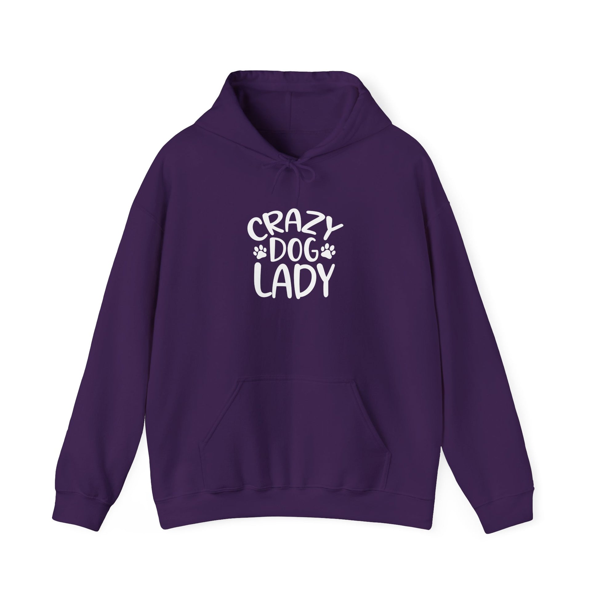 Crazy Dog Lady Hooded Sweatshirt Purple