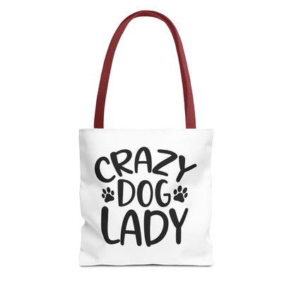 Crazy Dog Lady Tote Bag Red Handle 