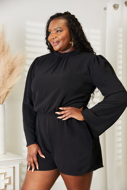 Culture Code Full Size Open Back Romper with Pockets Plus Size Side View