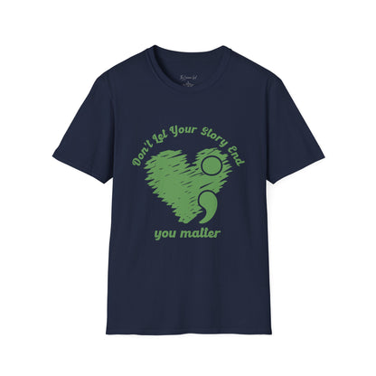 Don't Let Your Story End; You Matter T-Shirt Navy