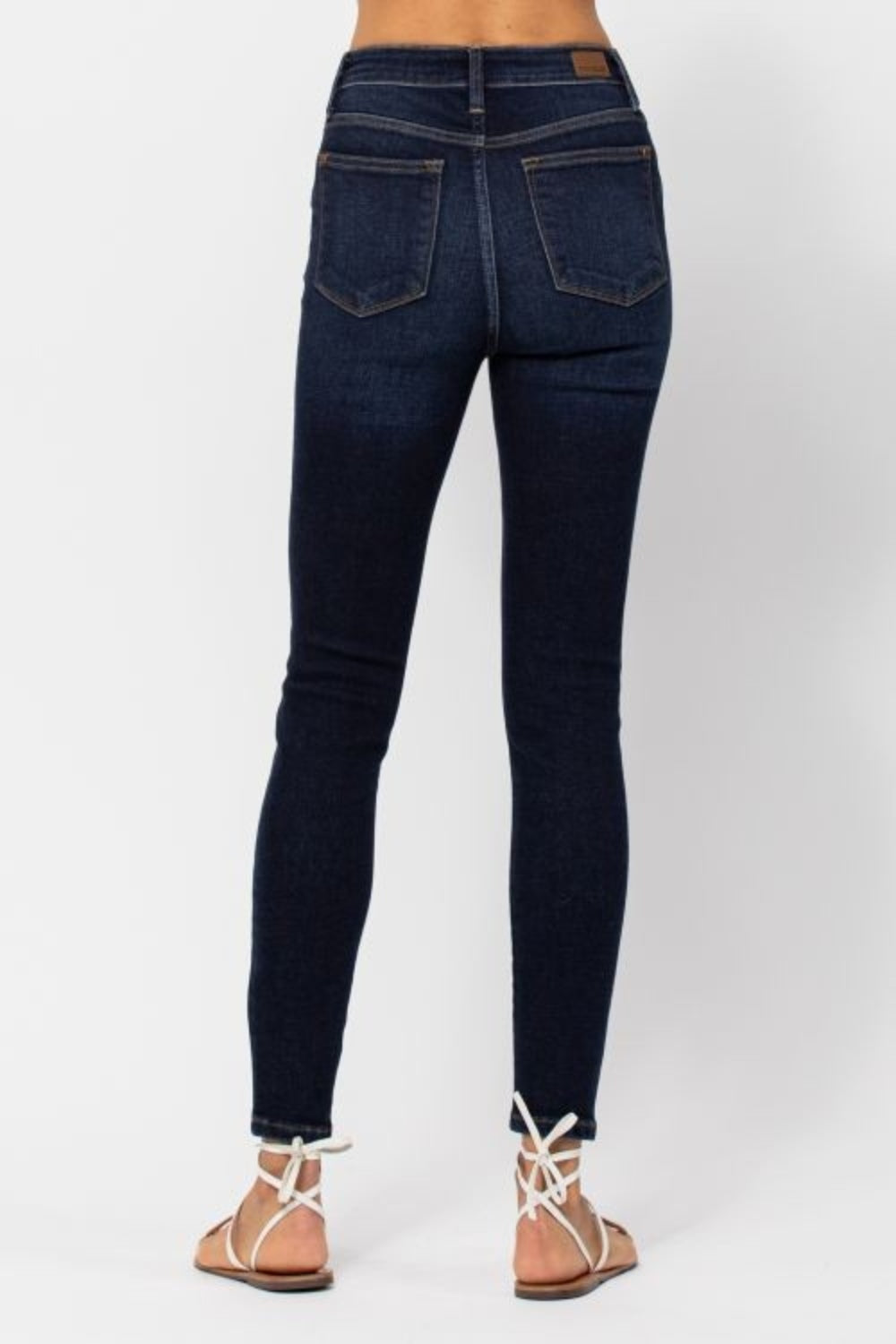 Judy Blue Full Size High Waist Handsand Skinny Jeans Back View