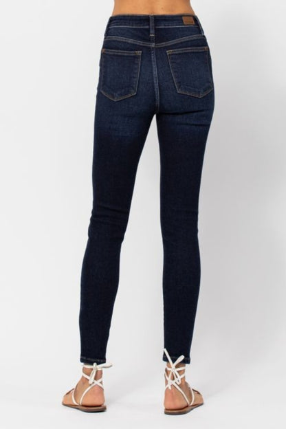 Judy Blue Full Size High Waist Handsand Skinny Jeans Back View