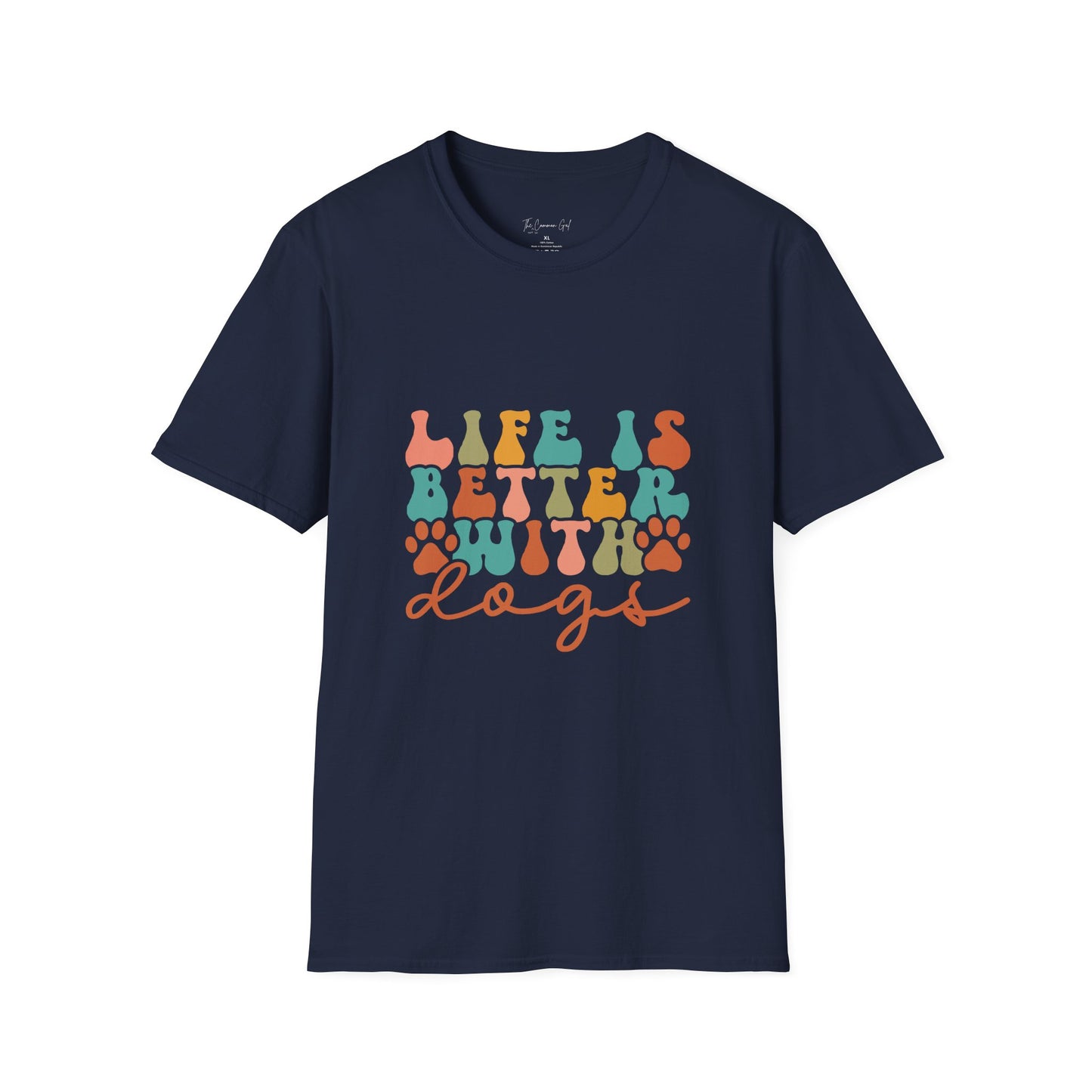 Life is Better with Dogs T-Shirt Navy