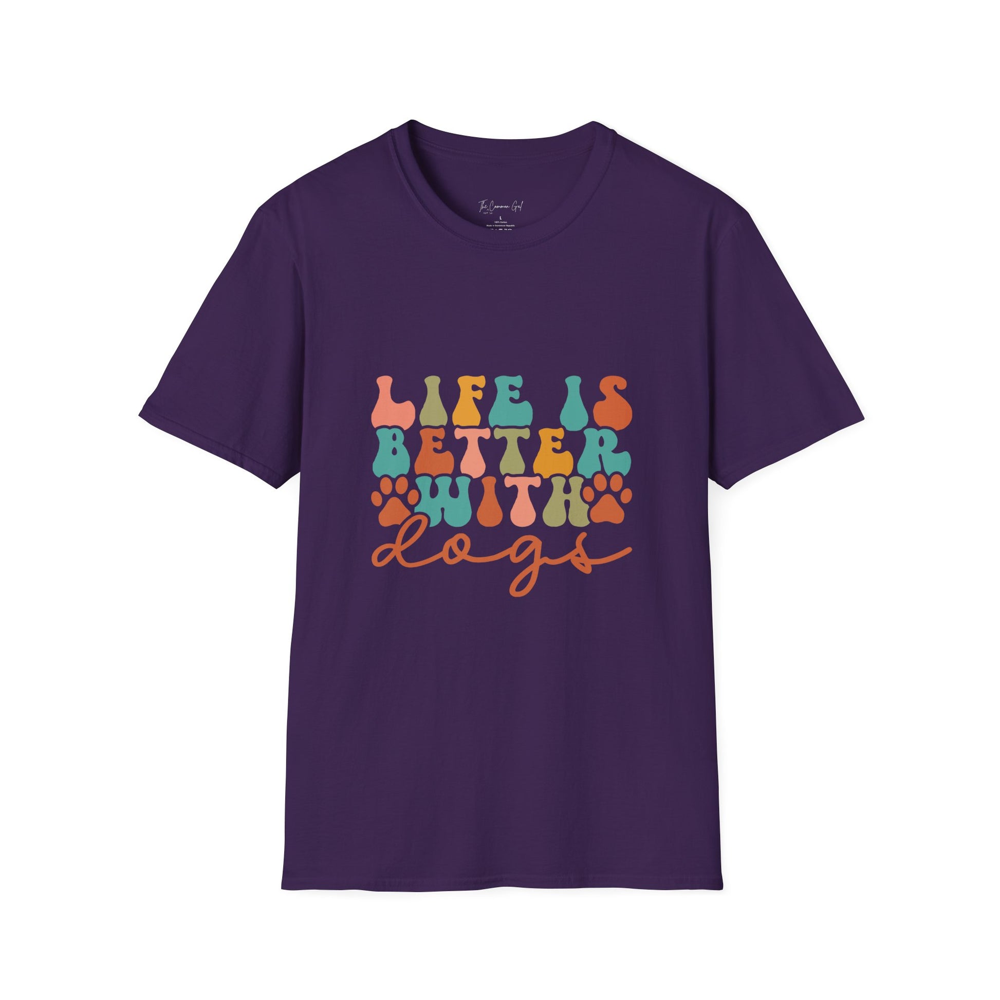 Life is Better with Dogs T-Shirt Purple