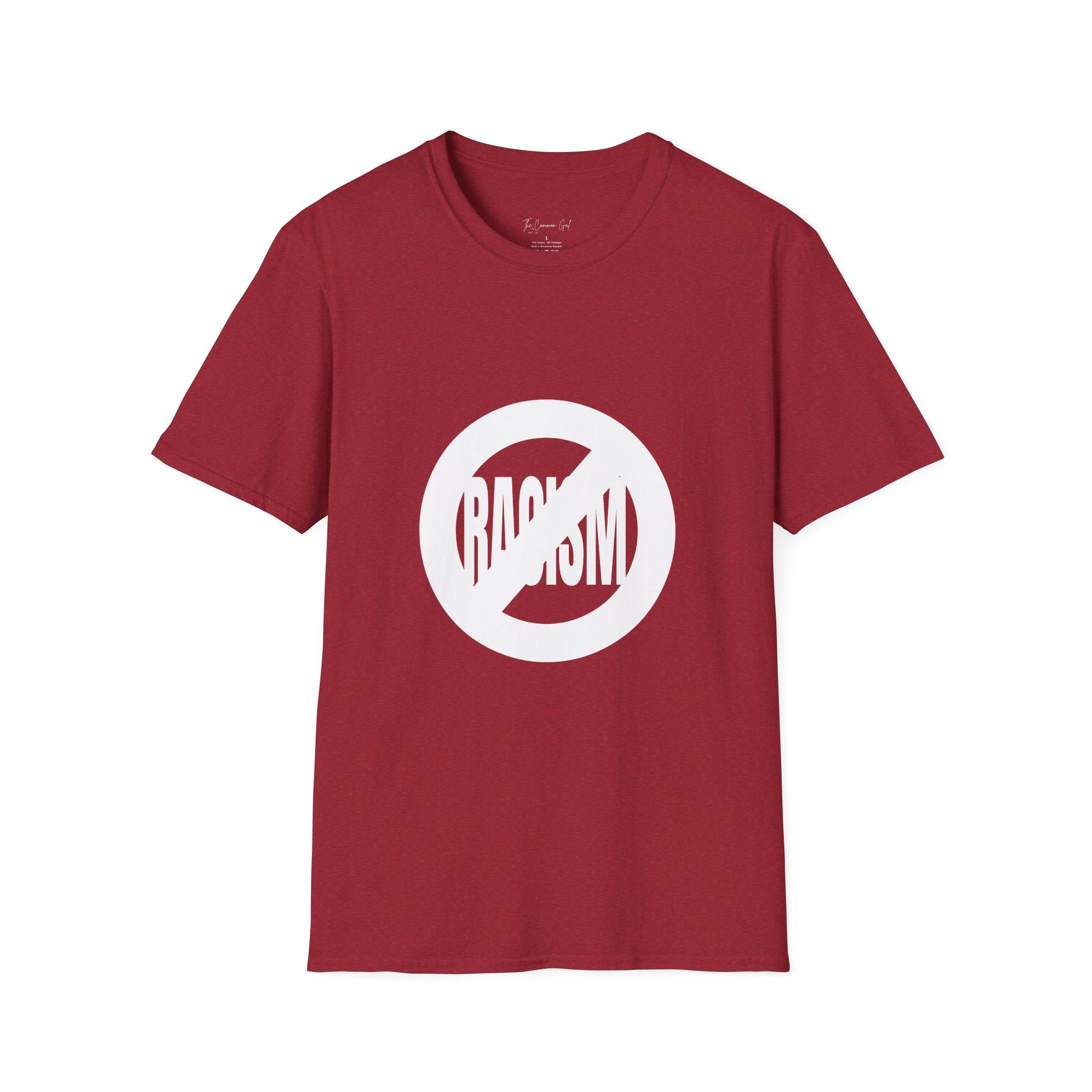 No Racism T-Shirt Antique Cherry Red