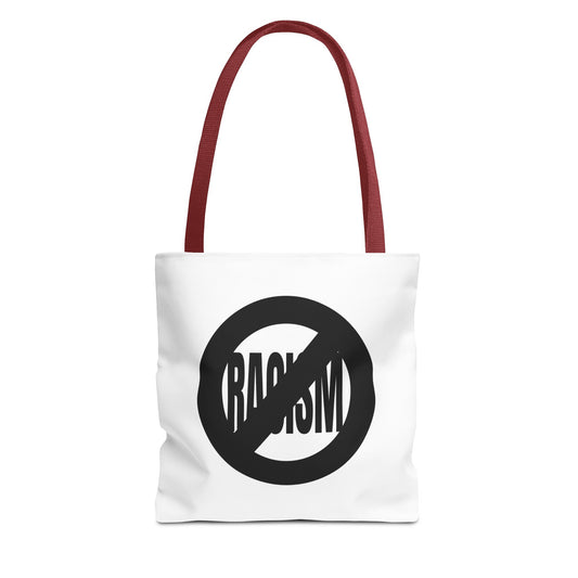 No Racism Tote Bag Red Handle
