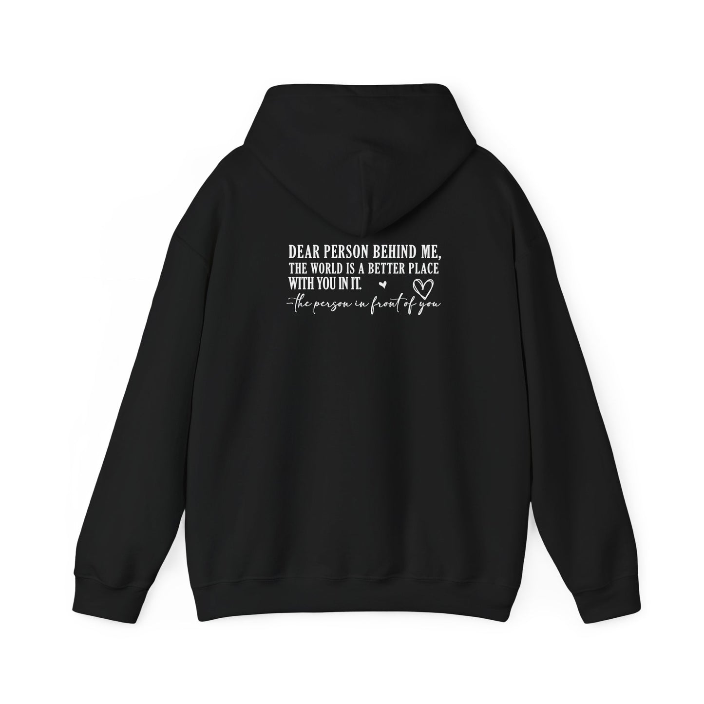You Are Enough Hooded Sweatshirt Back View Black