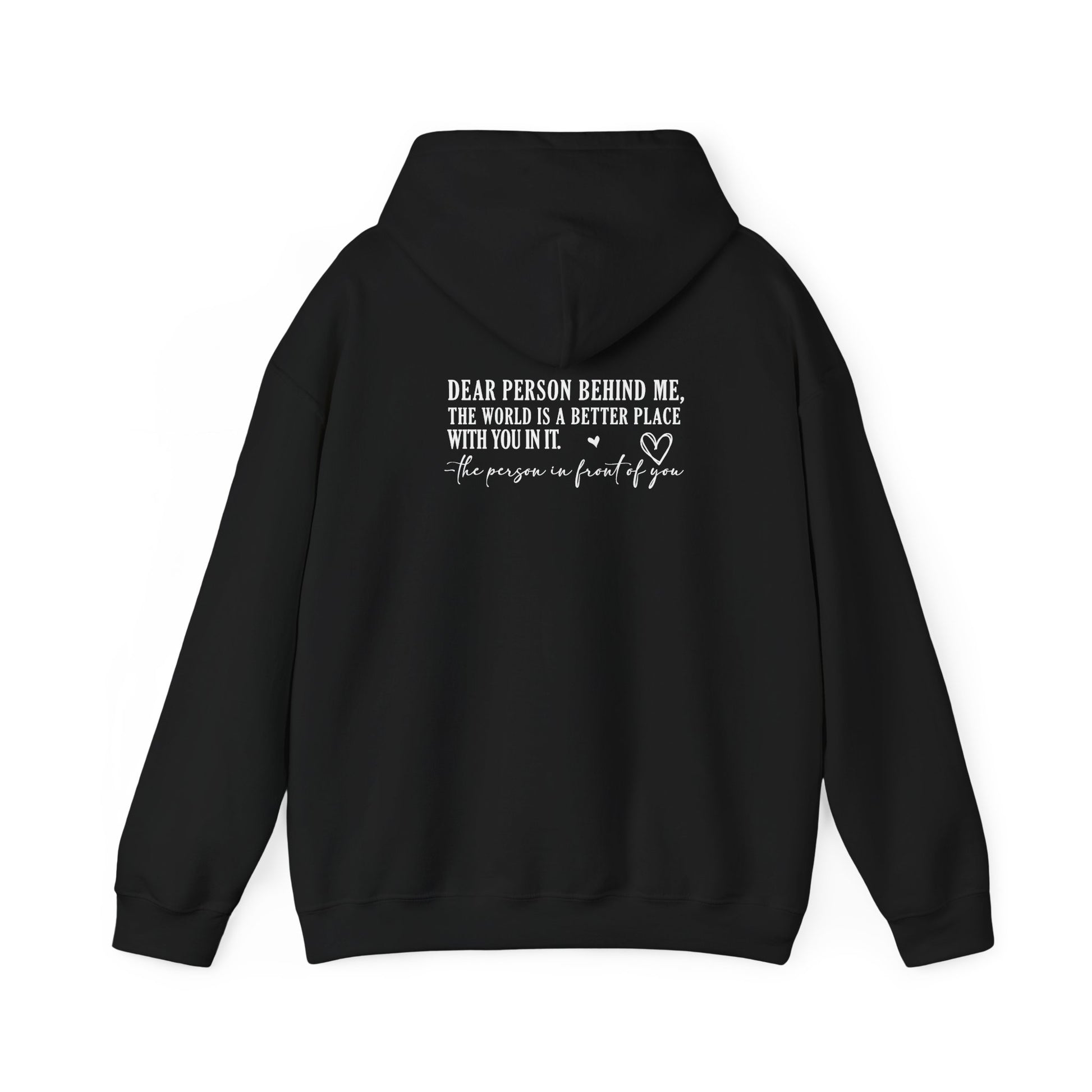 You Are Enough Hooded Sweatshirt Back View Black