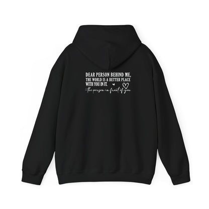 You Are Enough Hooded Sweatshirt Back View Black