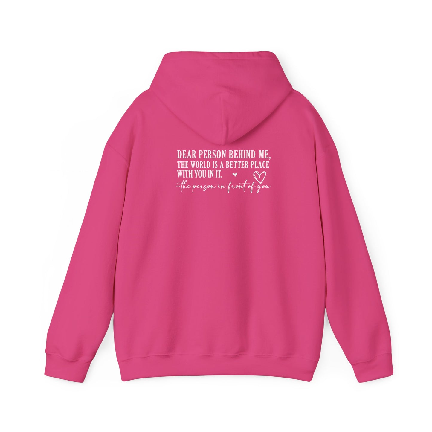 You Are Enough Hooded Sweatshirt Back View Heliconia