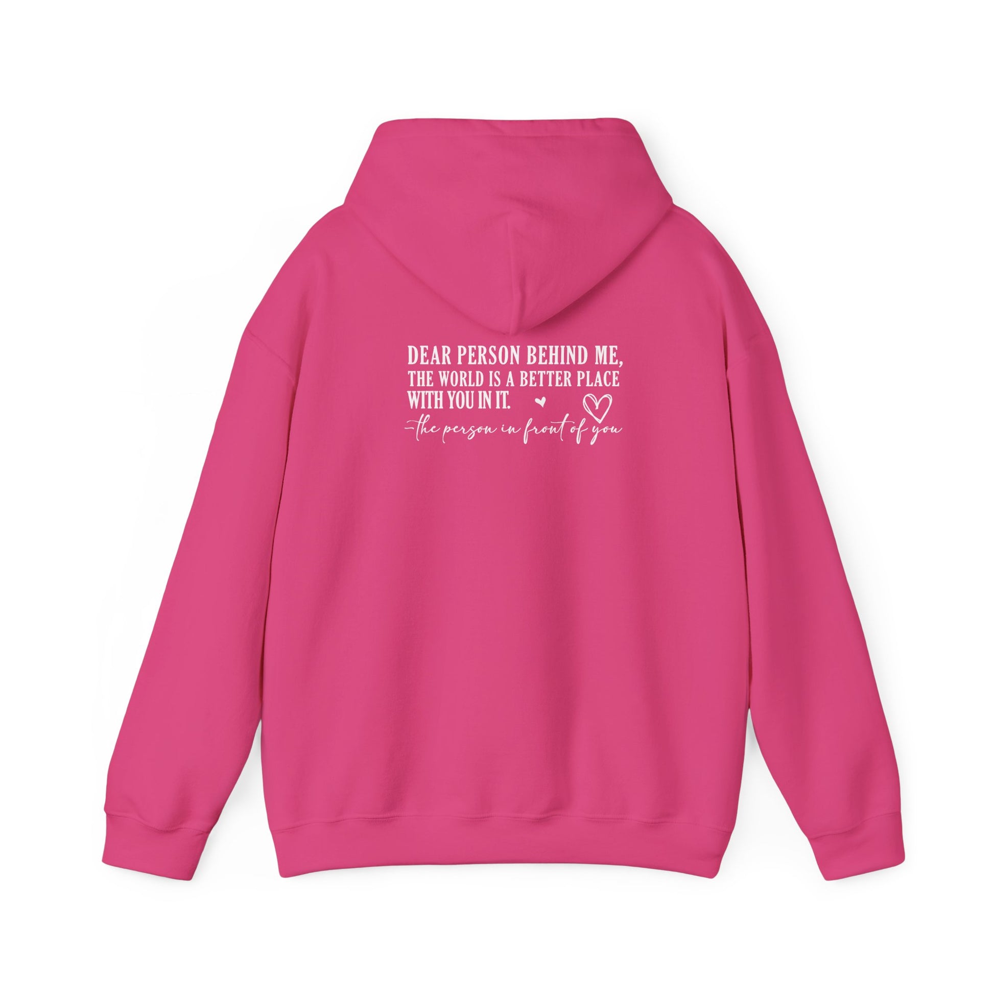 You Are Enough Hooded Sweatshirt Back View Heliconia