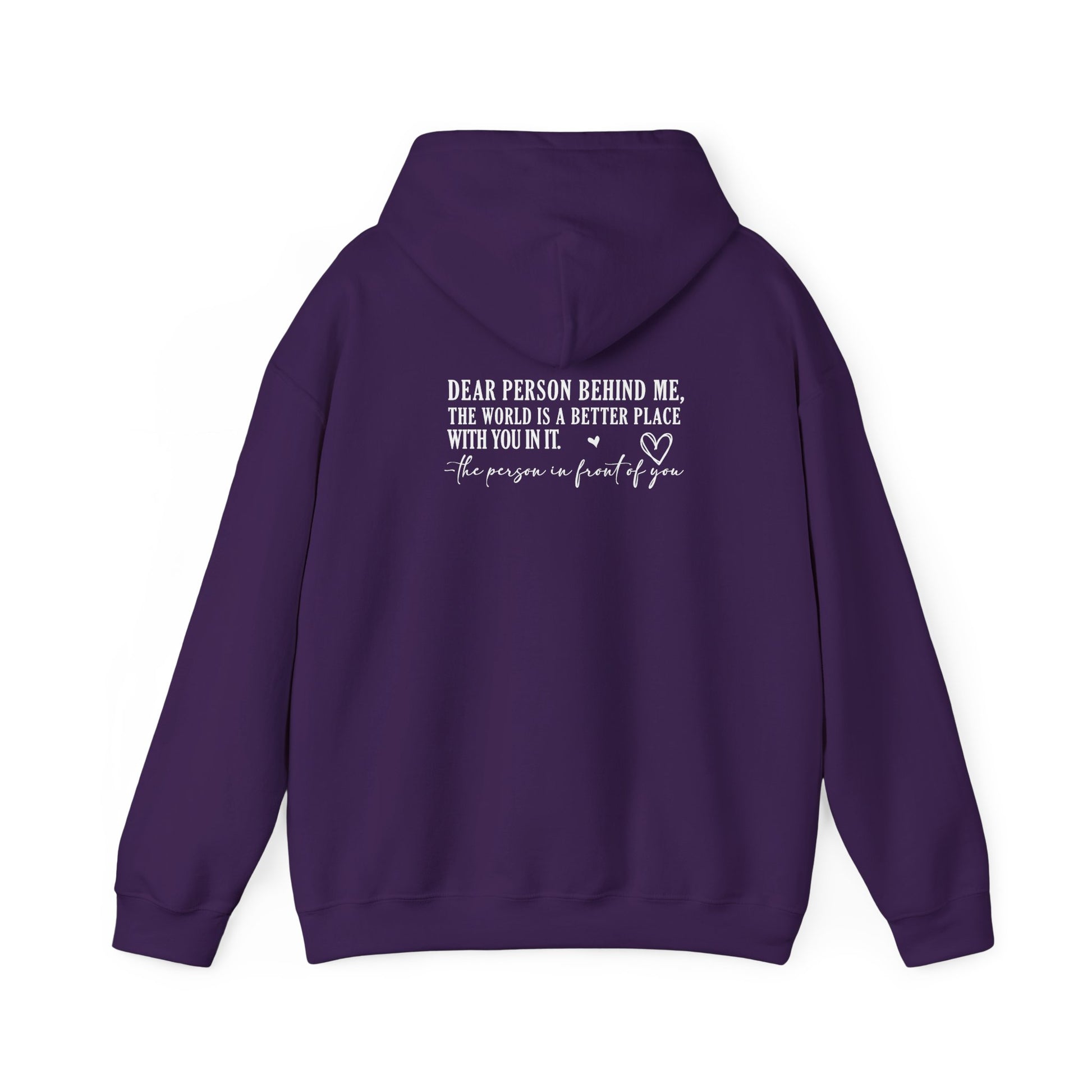 You Are Enough Hooded Sweatshirt Back View Purple