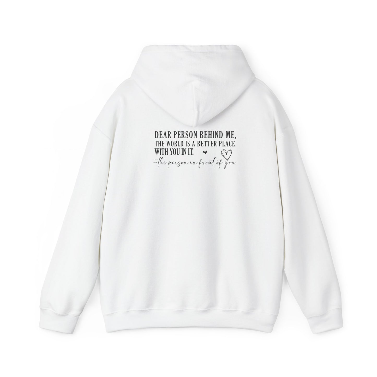 You Are Enough Hooded Sweatshirt Back View White