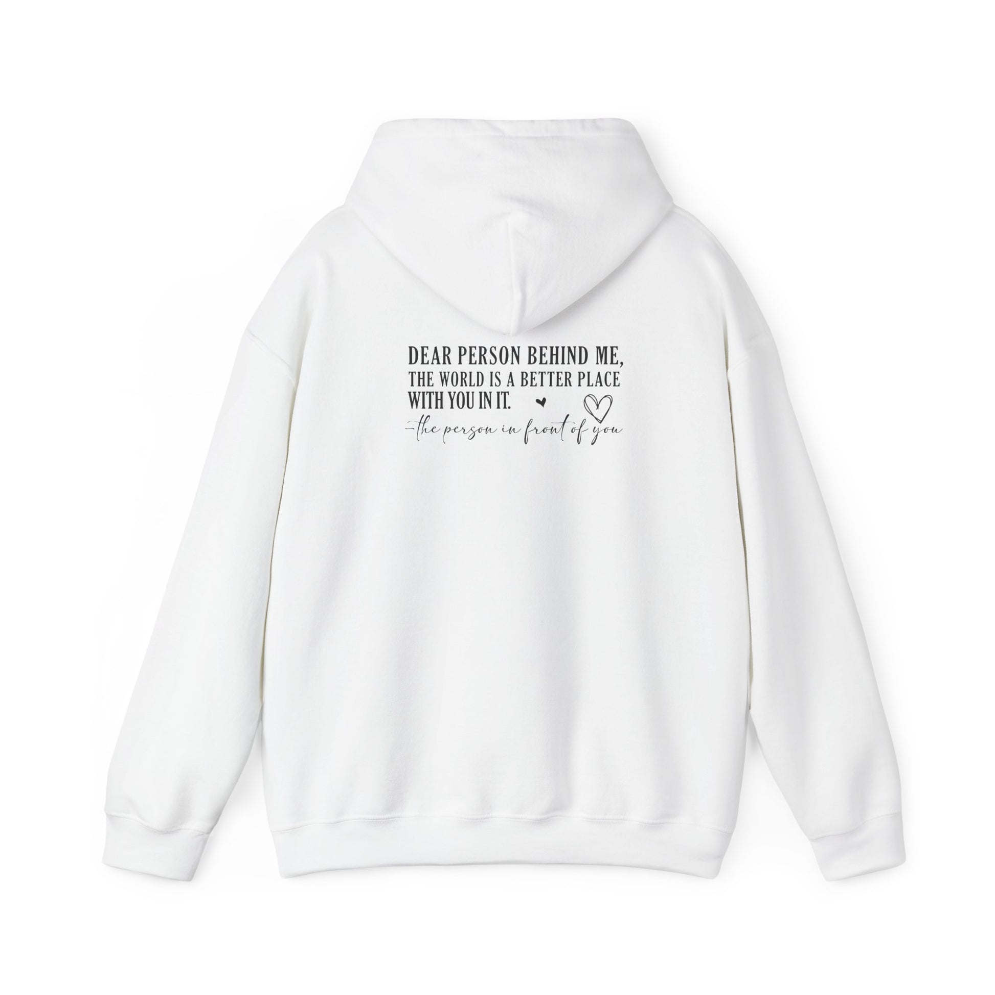 You Are Enough Hooded Sweatshirt Back View White