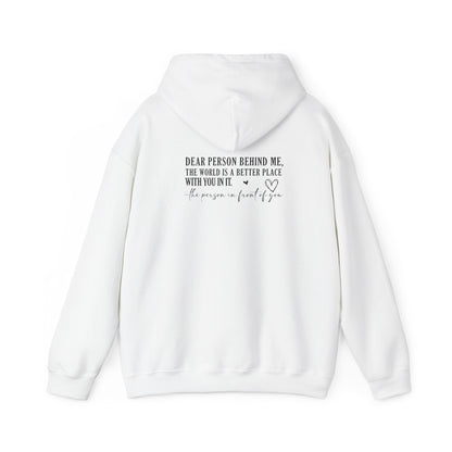 You Are Enough Hooded Sweatshirt Back View White